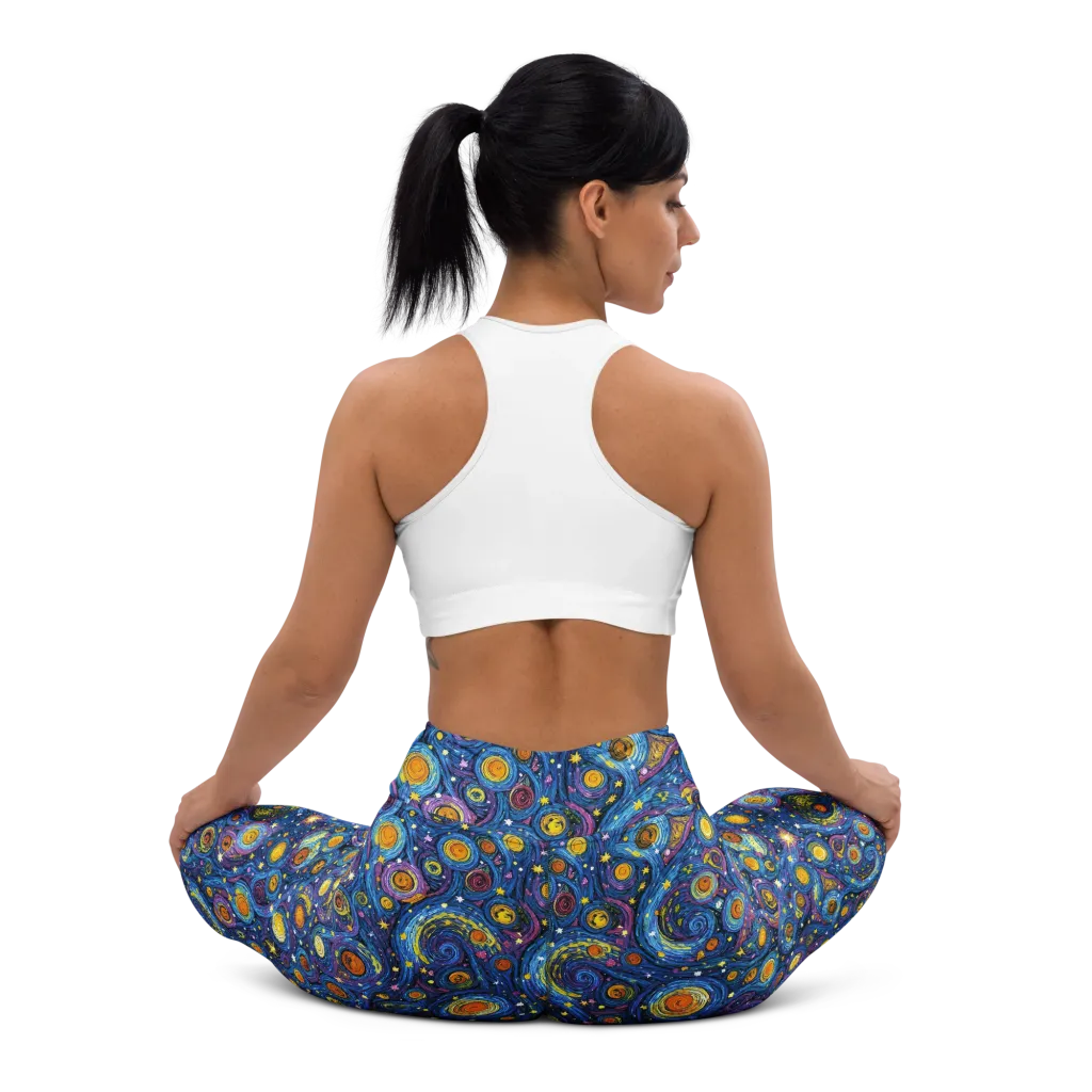 Starry Orbit on Yoga Leggings — Back waist