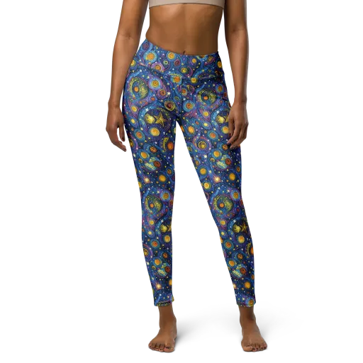 Starry Orbit on a Yoga Leggings