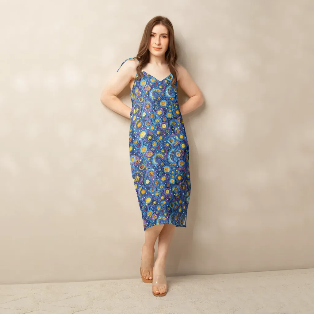 Starry Orbit on Slip Dress — Back print
