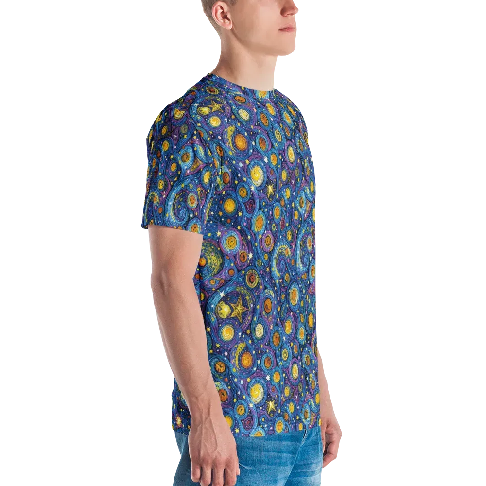 Starry Orbit on Men's Crew Neck T-Shirt — Right