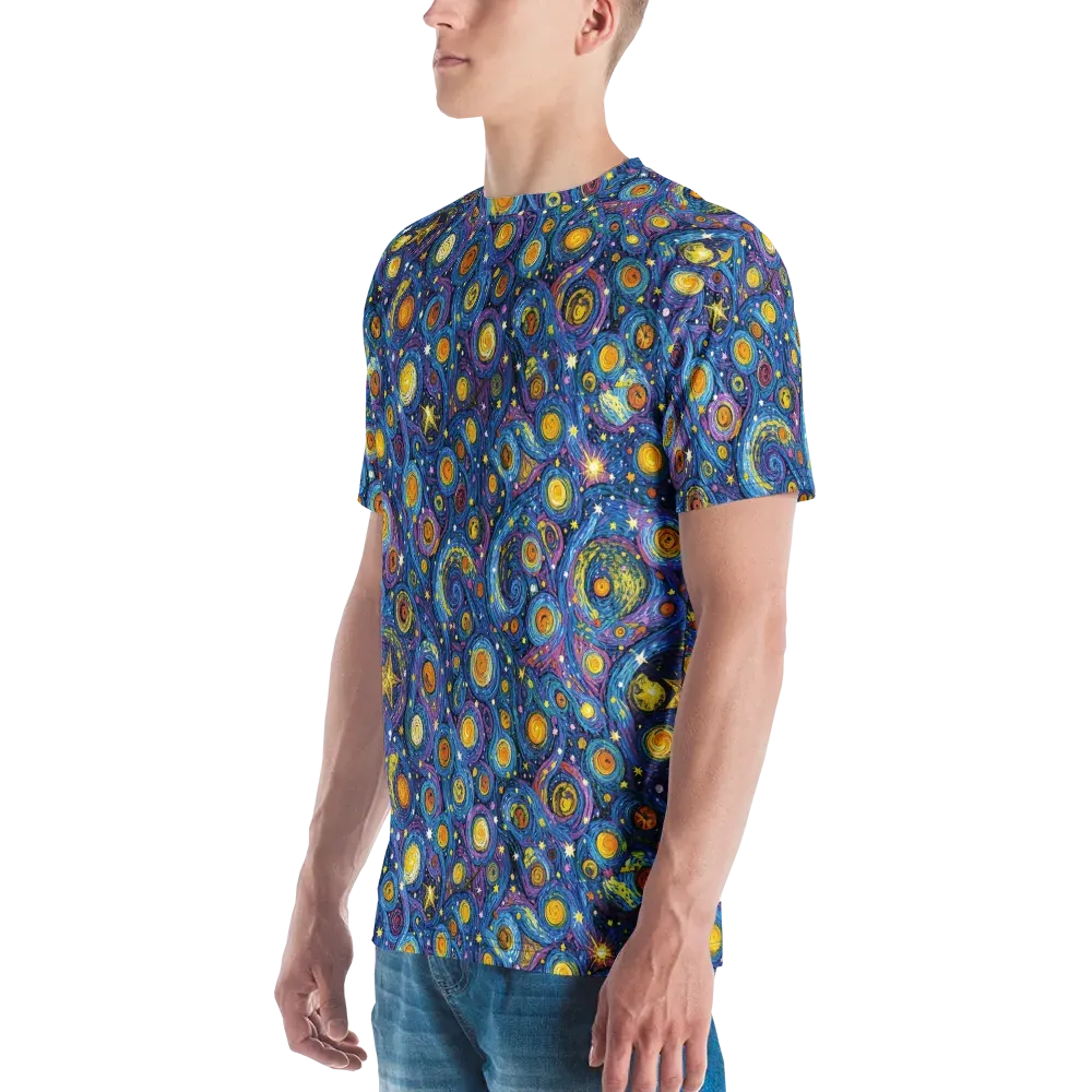 Starry Orbit on Men's Crew Neck T-Shirt — Left