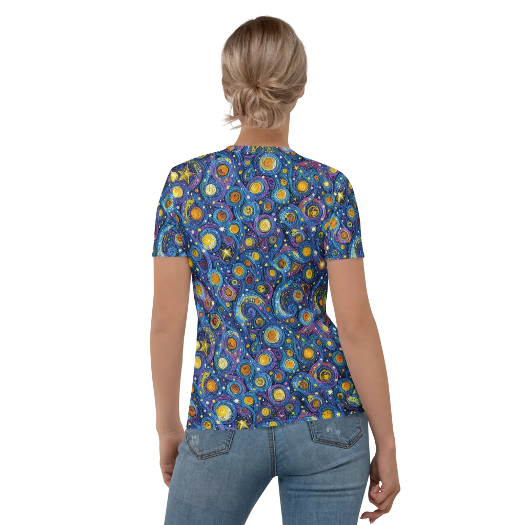 Starry Orbit on Women's Crew Neck T-Shirt — Back