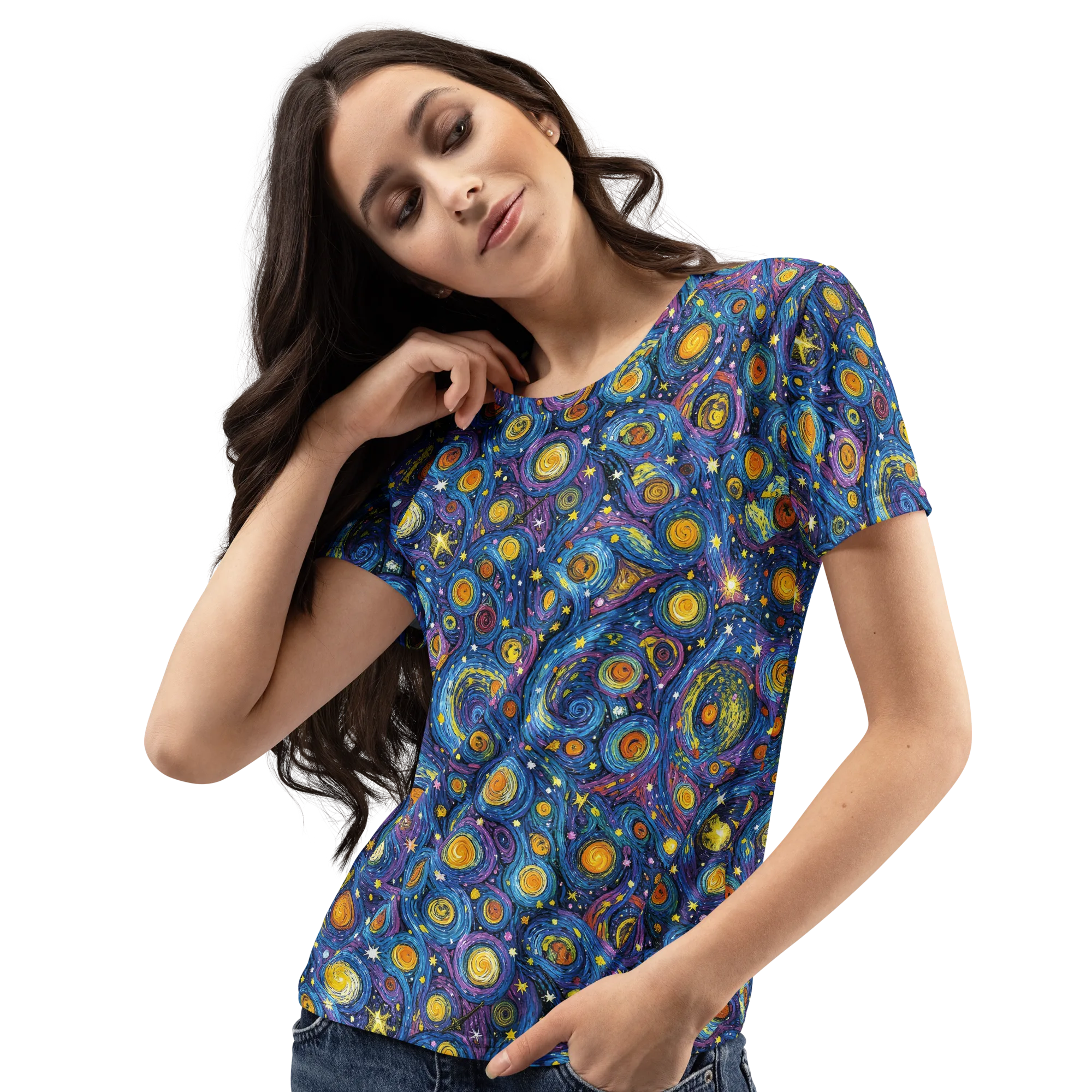 Starry Orbit on Women's Crew Neck T-Shirt — Print file