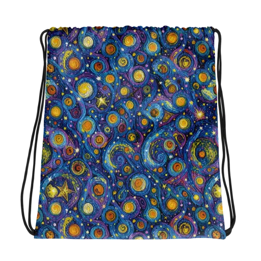 Starry Orbit on a Drawstring Bag