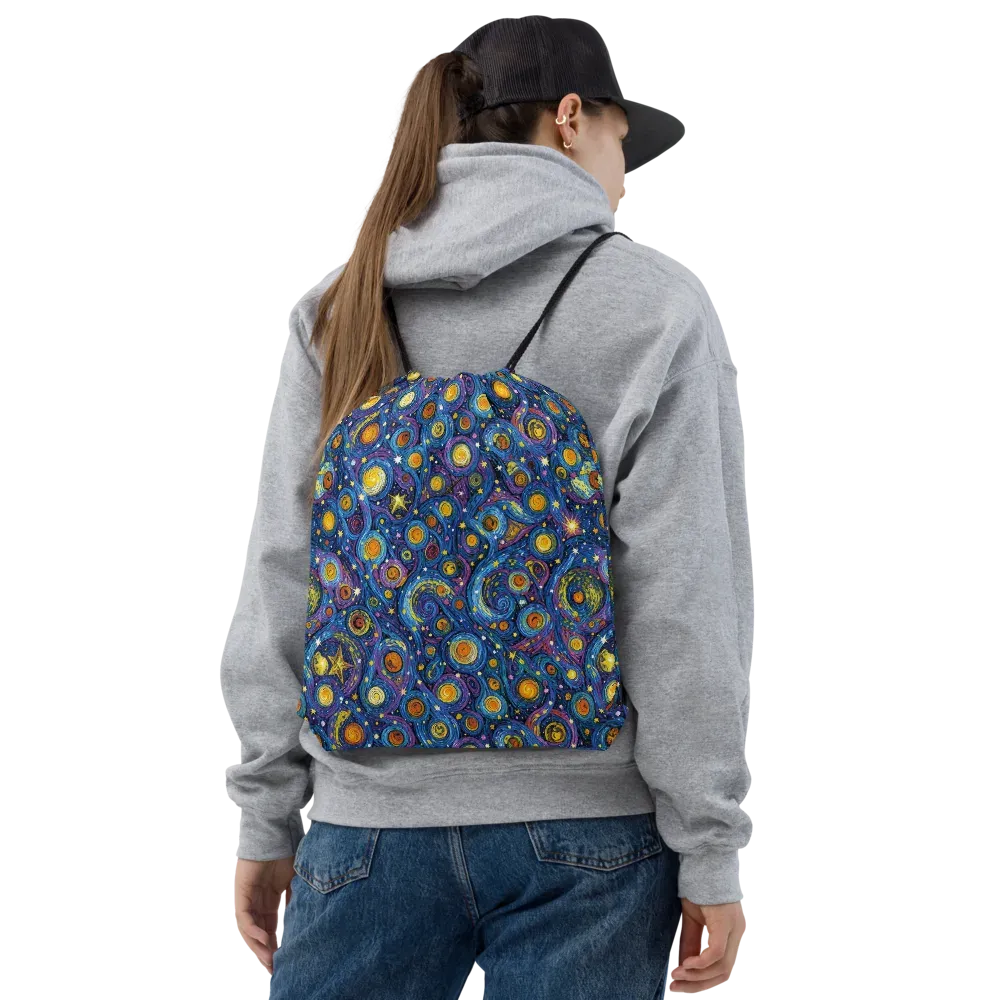 Starry Orbit on Drawstring Bag — Front