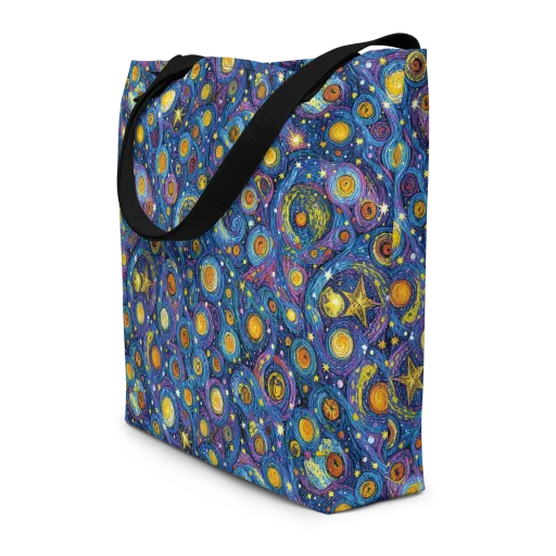 Starry Orbit on a Large Tote Bag W/ Pocket