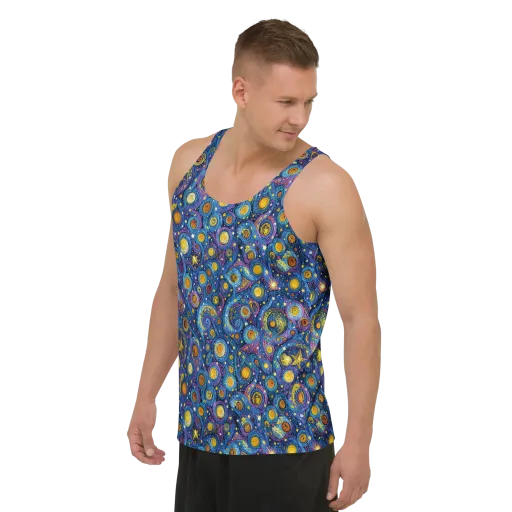 Starry Orbit on a Men's Tank Top