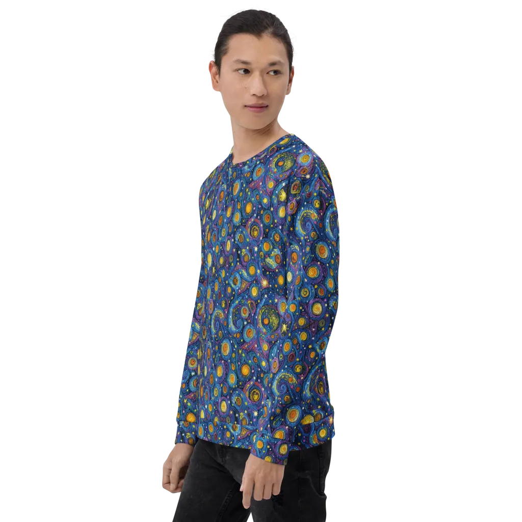 Starry Orbit on Sweatshirt — Left sleeve