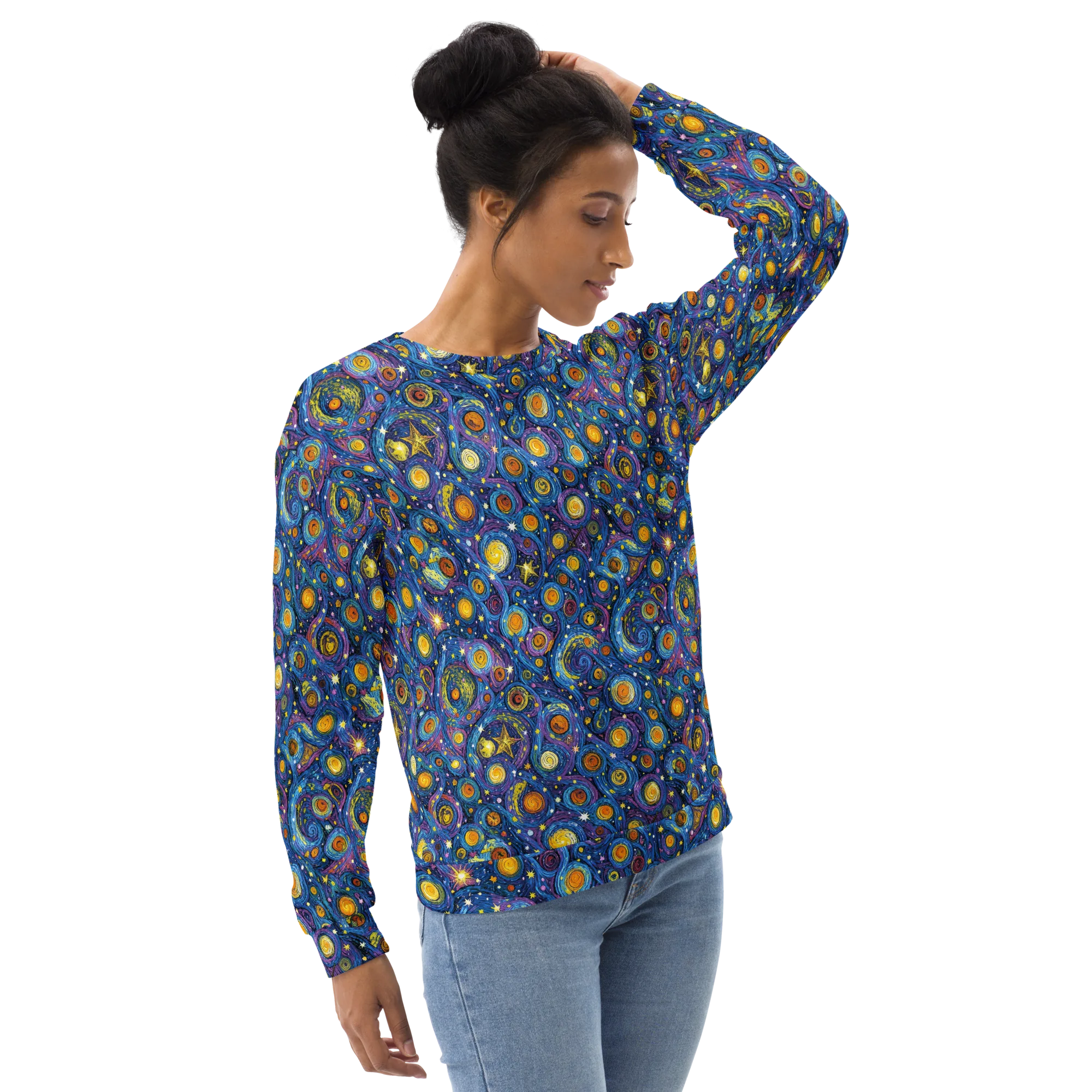 Starry Orbit on Sweatshirt — Right sleeve
