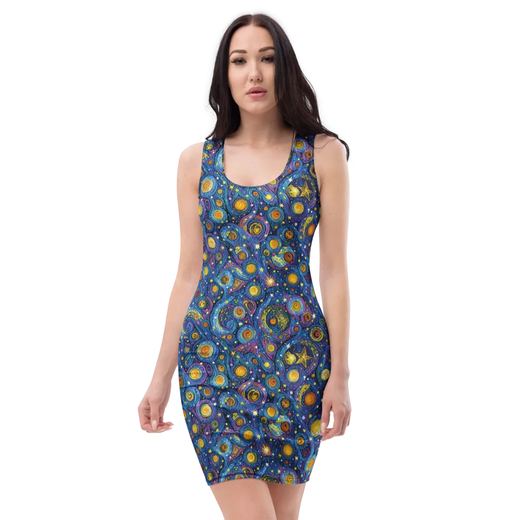 Starry Orbit on Bodycon Dress — Front
