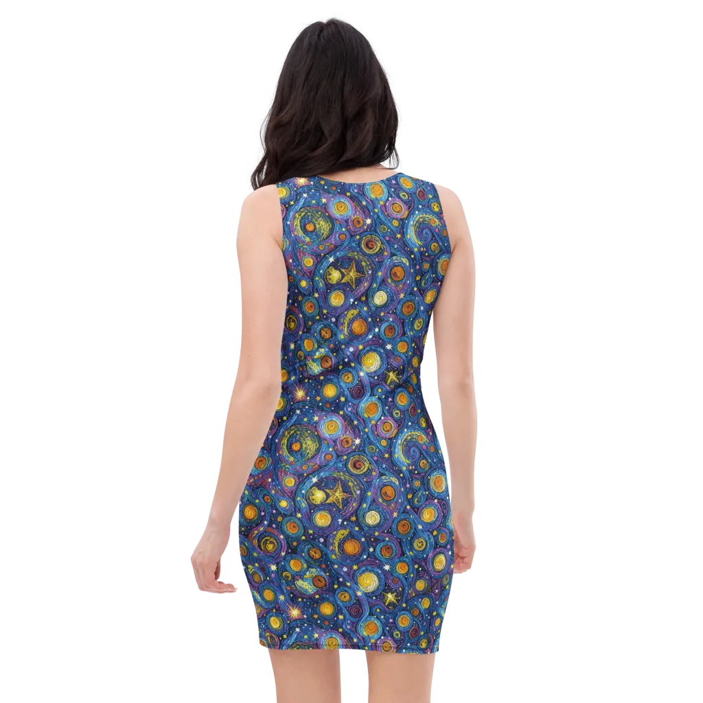 Starry Orbit on Bodycon Dress — Back