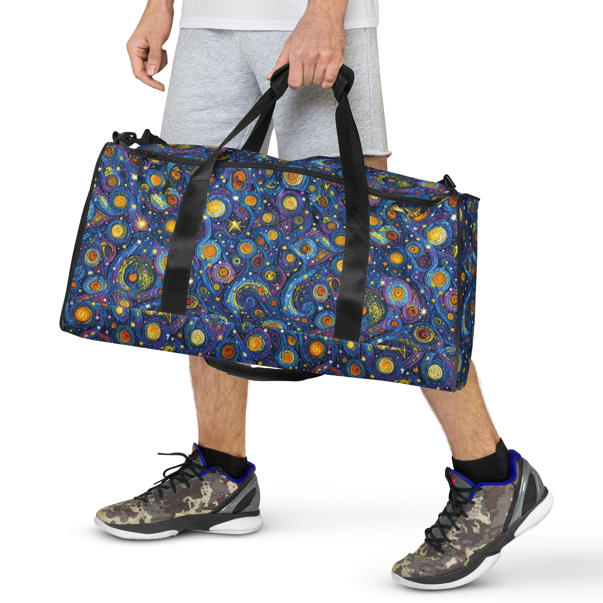 Starry Orbit on Duffle Bag — Front print