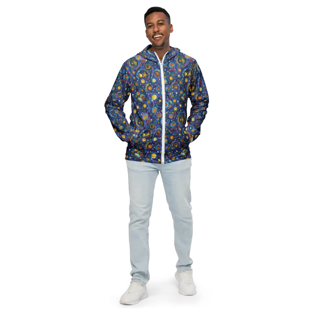 Starry Orbit on Men's Windbreaker — Front