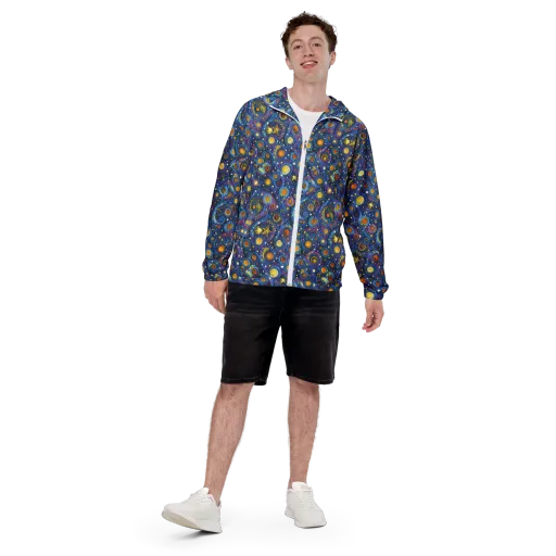 Starry Orbit on a Men's Windbreaker