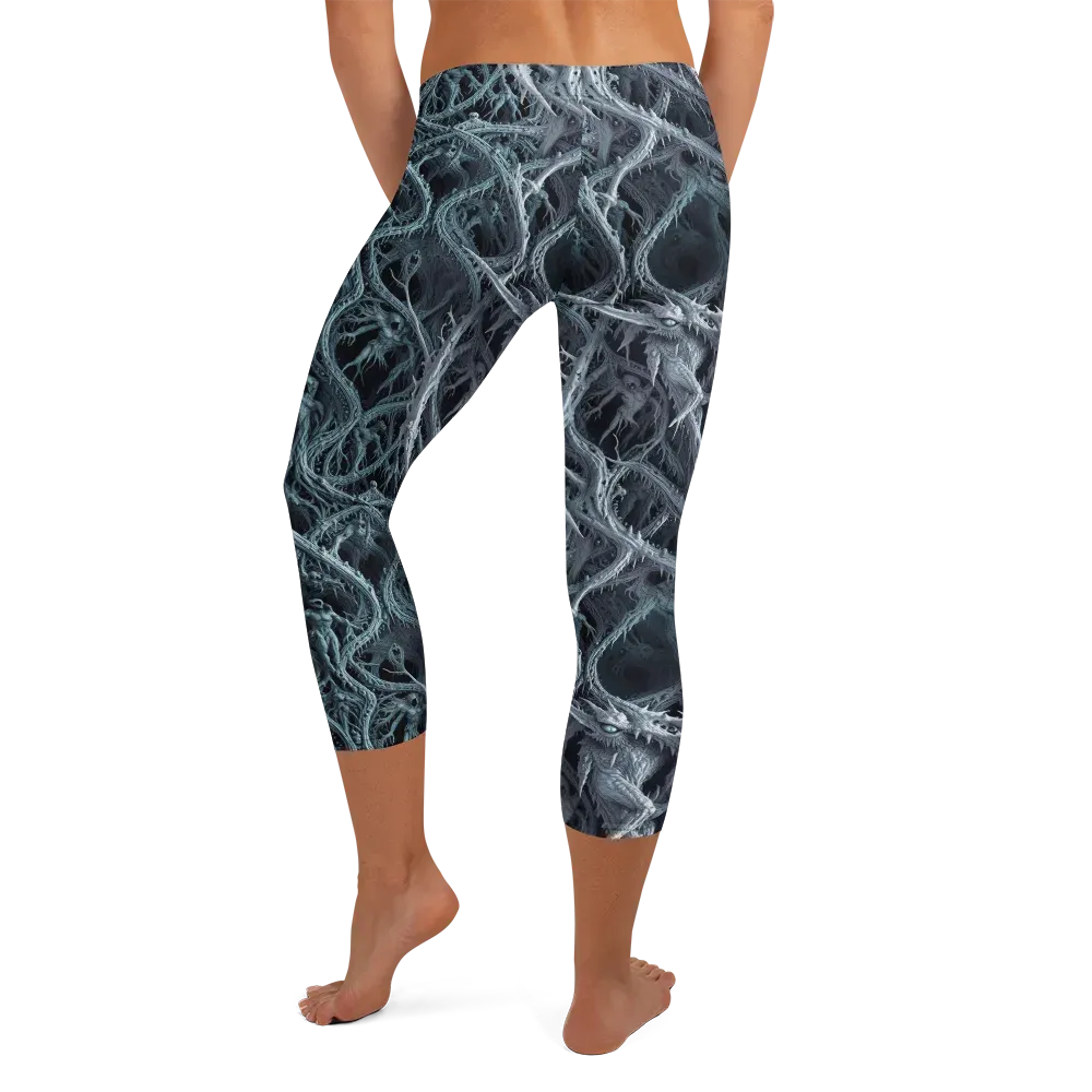 Thornbound Night on Capri Leggings — Back