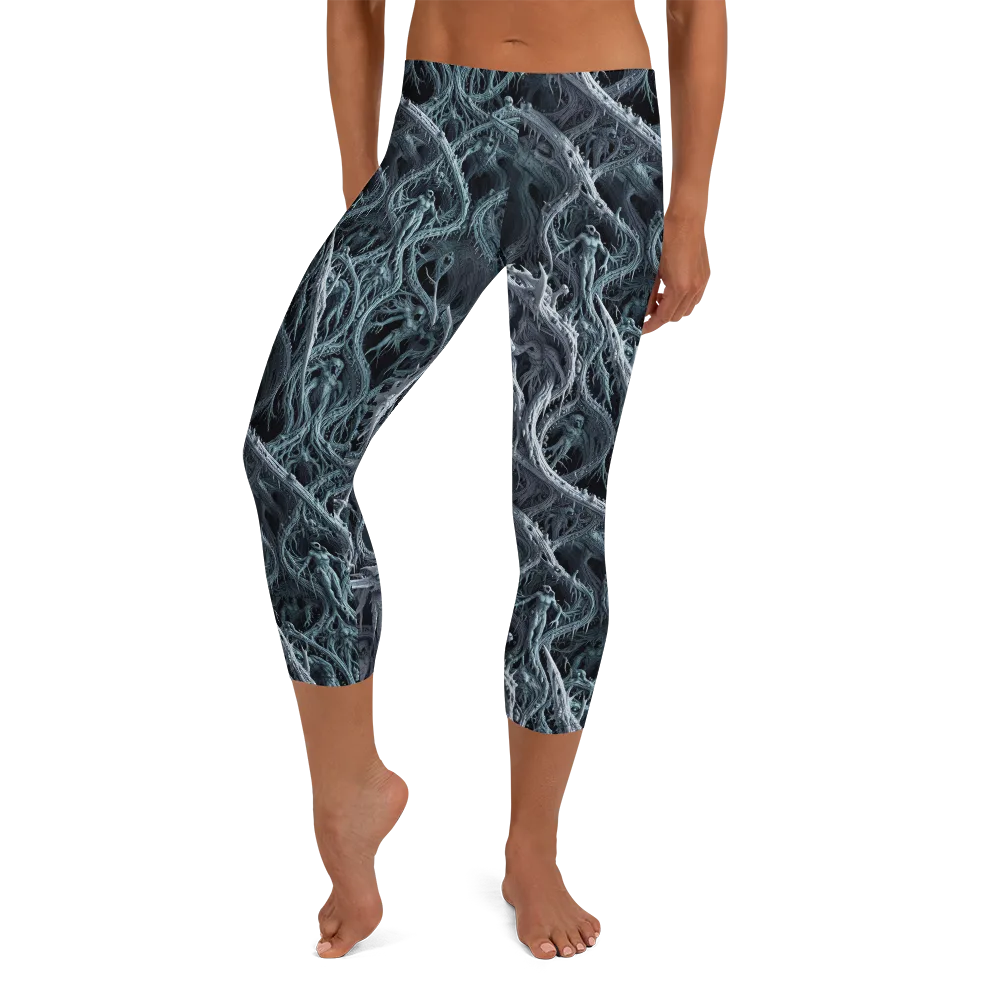 Thornbound Night on Capri Leggings — Front