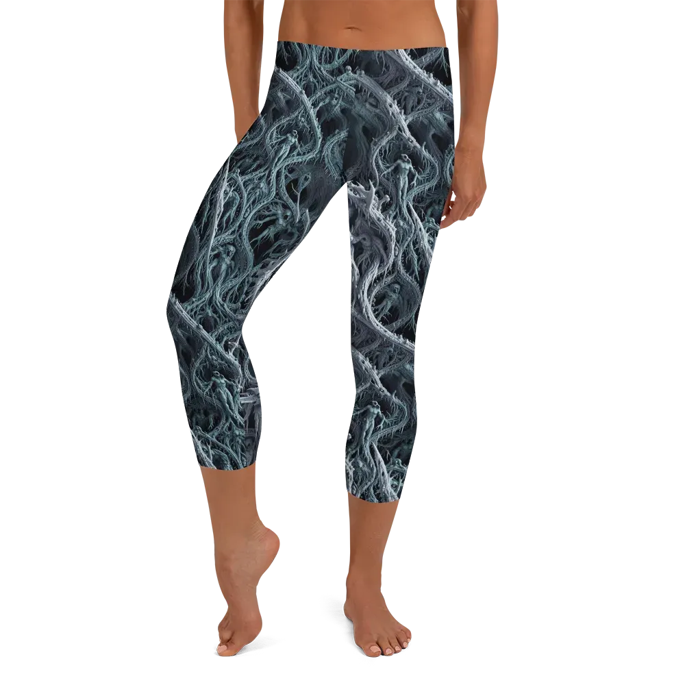Thornbound Night on Capri Leggings — Front
