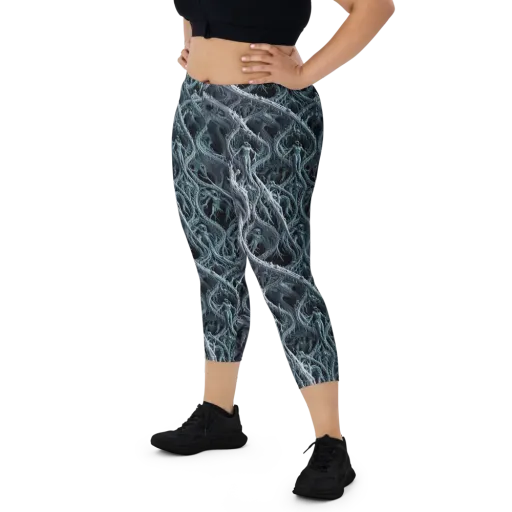 Thornbound Night on a Capri Leggings