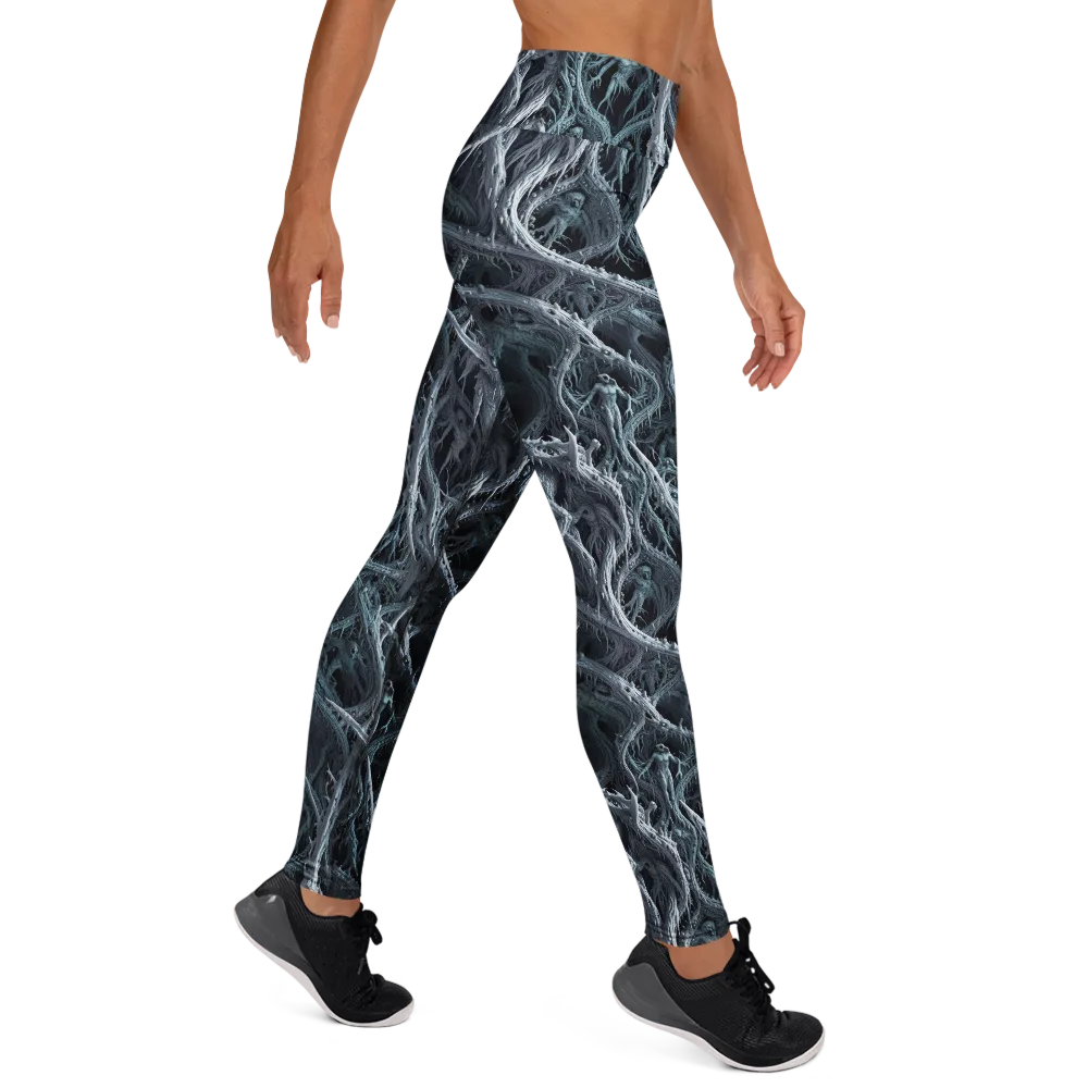 Thornbound Night on Yoga Leggings — Front waist