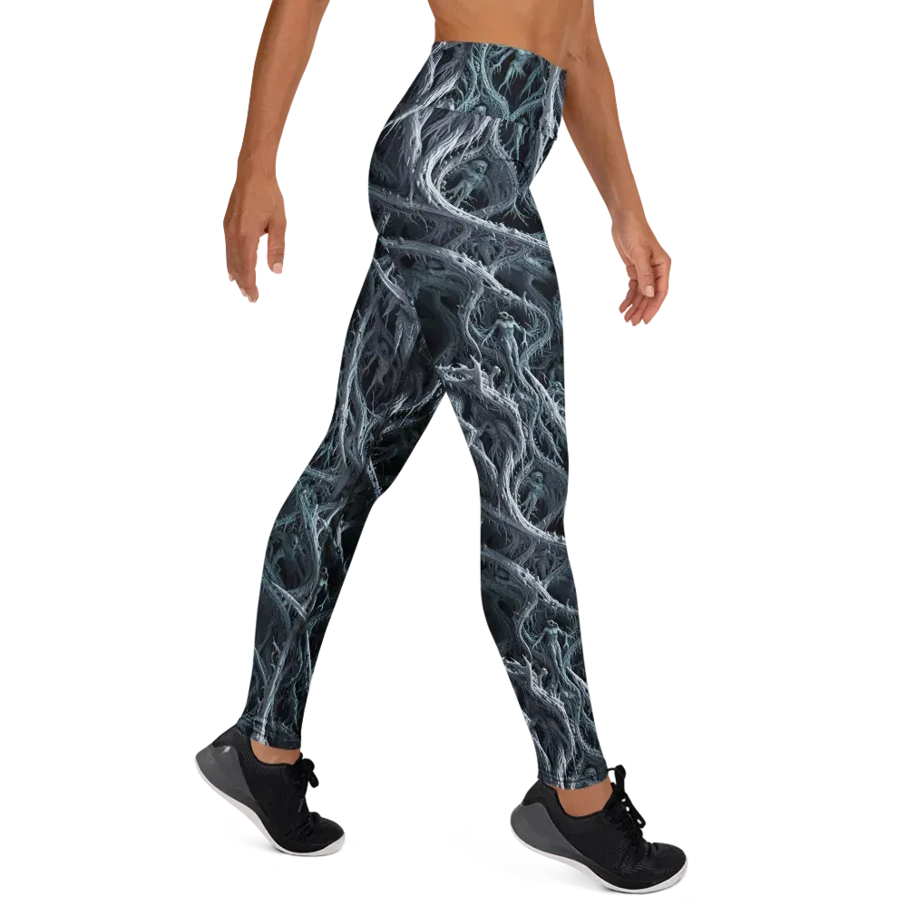 Thornbound Night on Yoga Leggings — Front waist