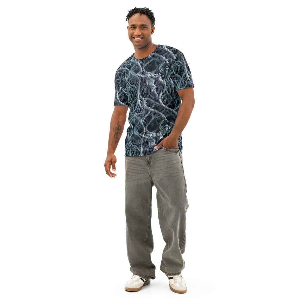Thornbound Night on Men's Cotton Crew Neck T-Shirt — Front