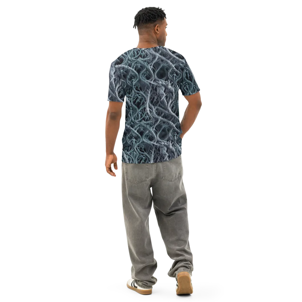 Thornbound Night on Men's Cotton Crew Neck T-Shirt — Back