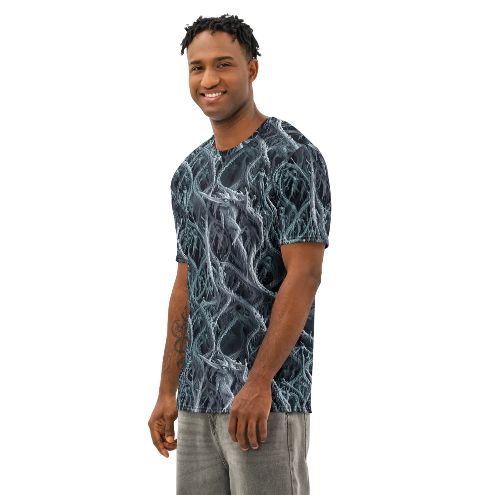 Thornbound Night on Men's Cotton Crew Neck T-Shirt — Left Front