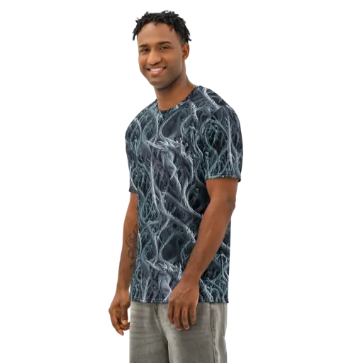 Thornbound Night on a Men's Cotton Crew Neck T-Shirt