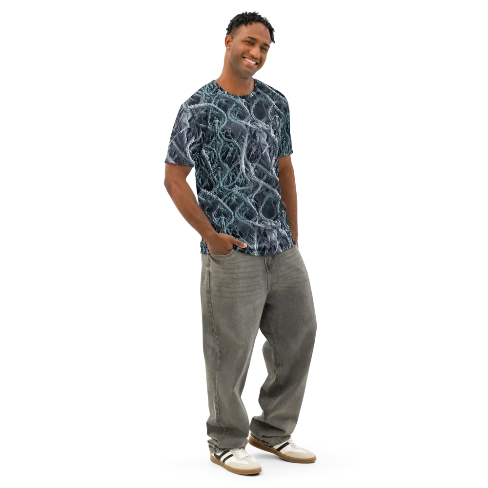 Thornbound Night on Men's Cotton Crew Neck T-Shirt — Right Front