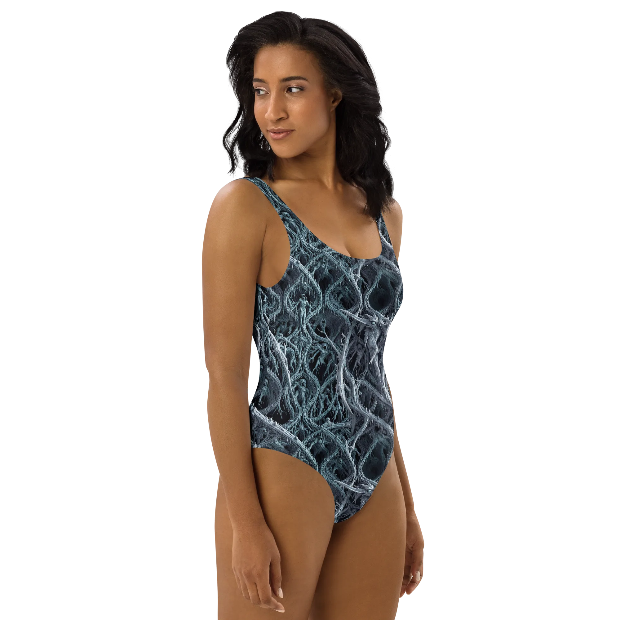 Thornbound Night on One-Piece Swimsuit — Front print