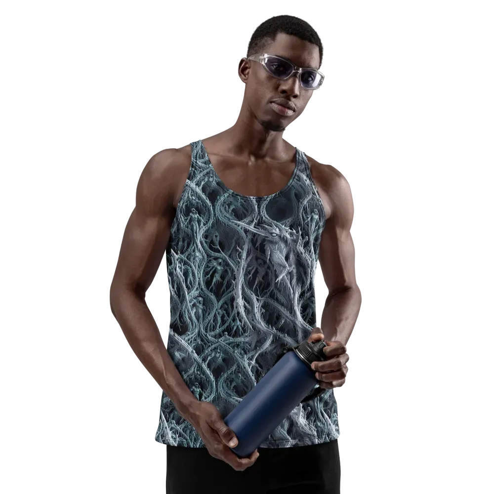 Thornbound Night on Men's Tank Top — Back print