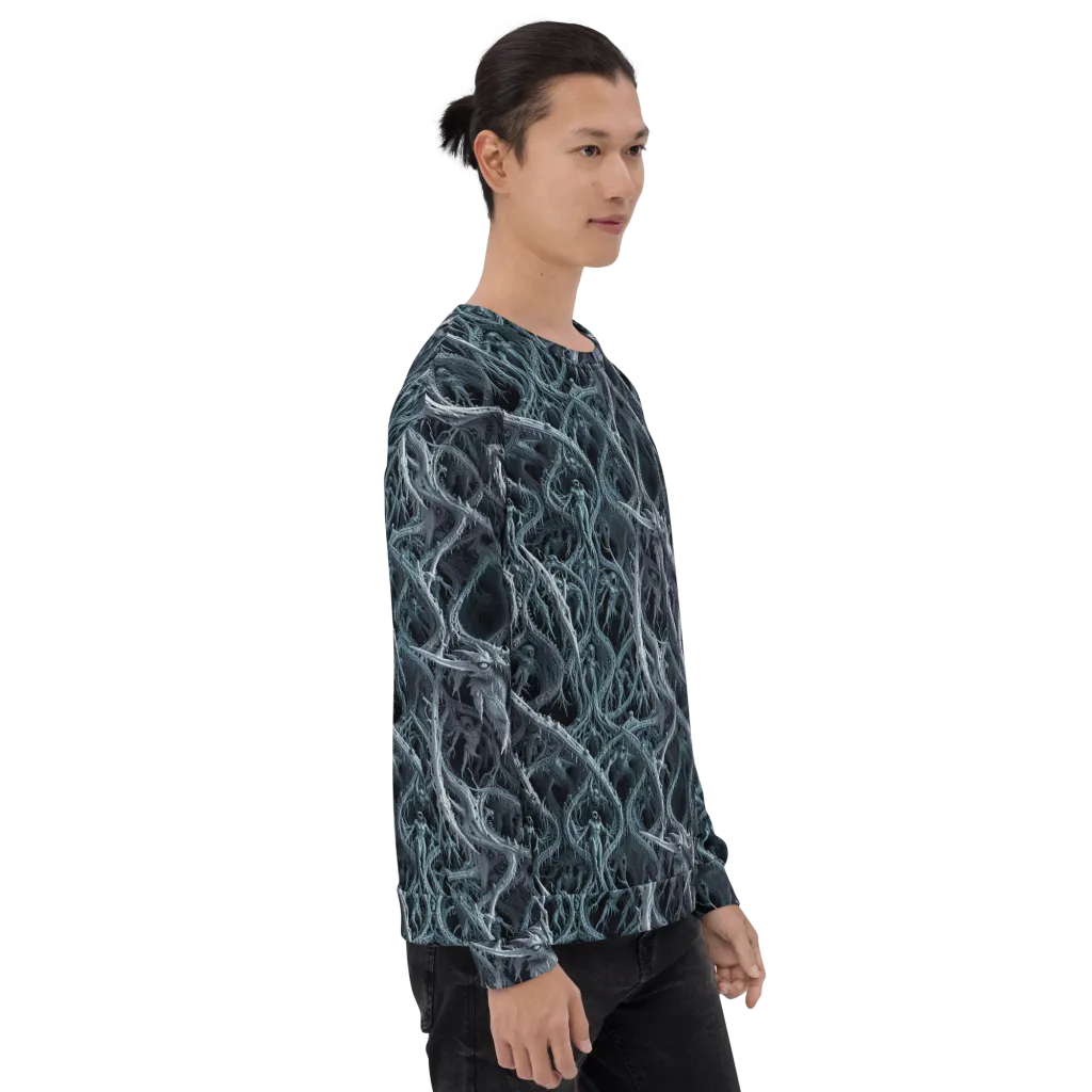 Thornbound Night on Sweatshirt — Right sleeve
