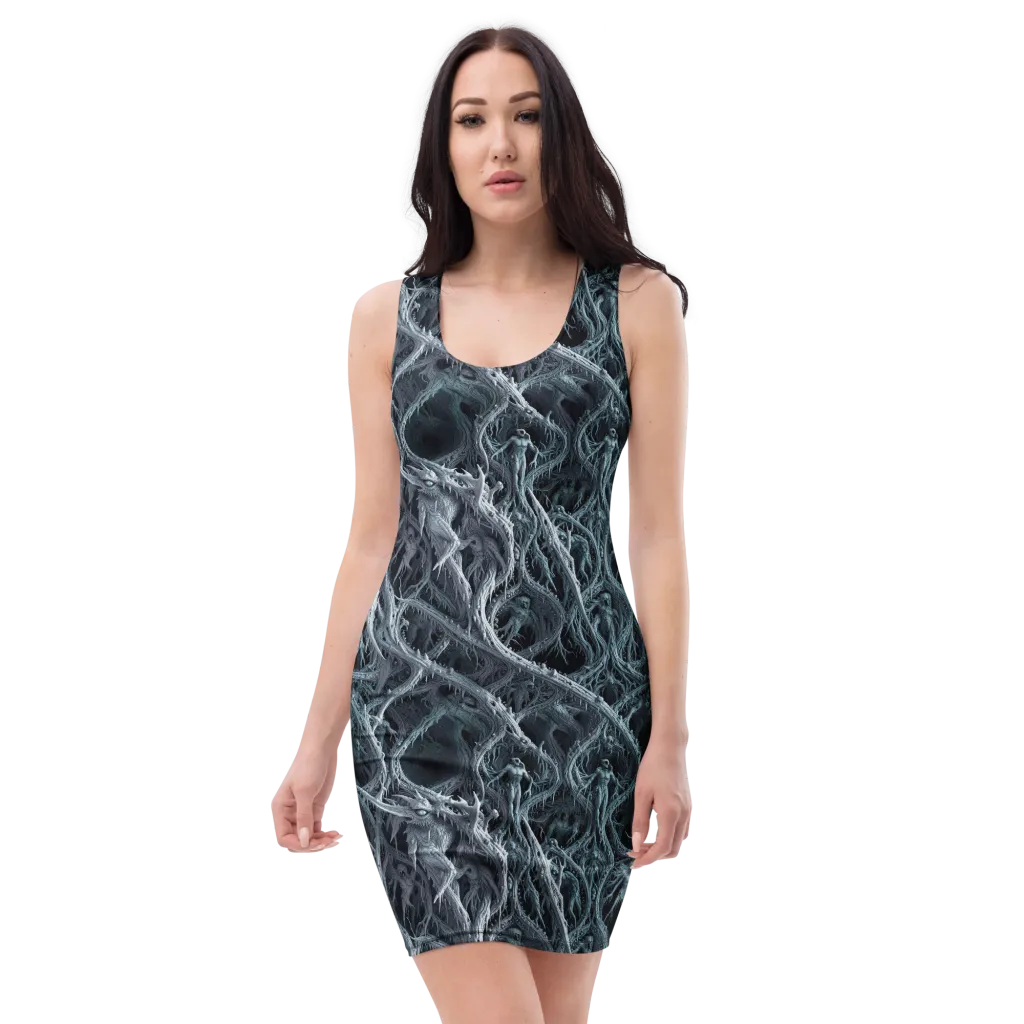 Thornbound Night on Bodycon Dress — Front