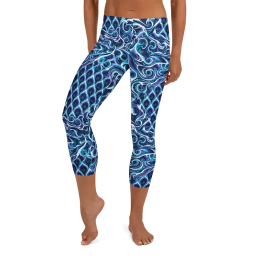Midnight Whirlpool on a Capri Leggings