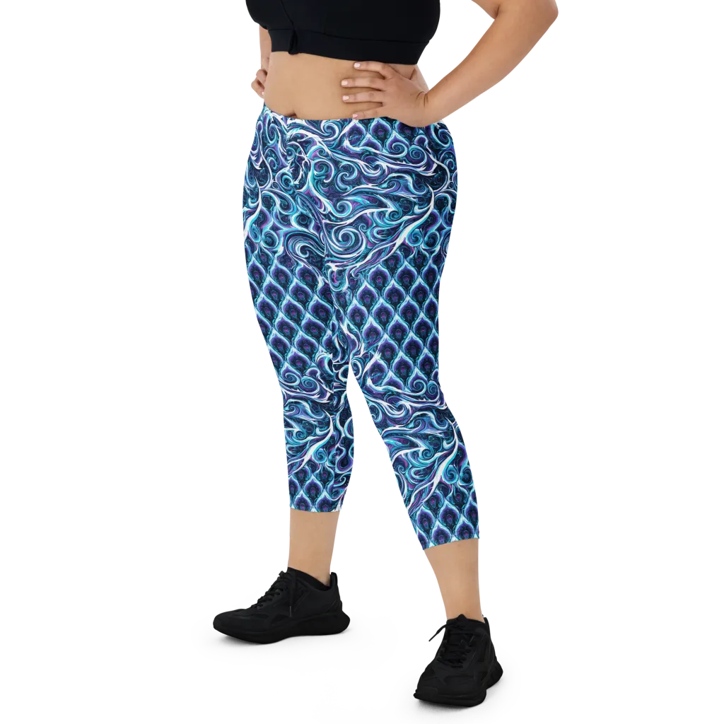 Midnight Whirlpool on Capri Leggings — Print file