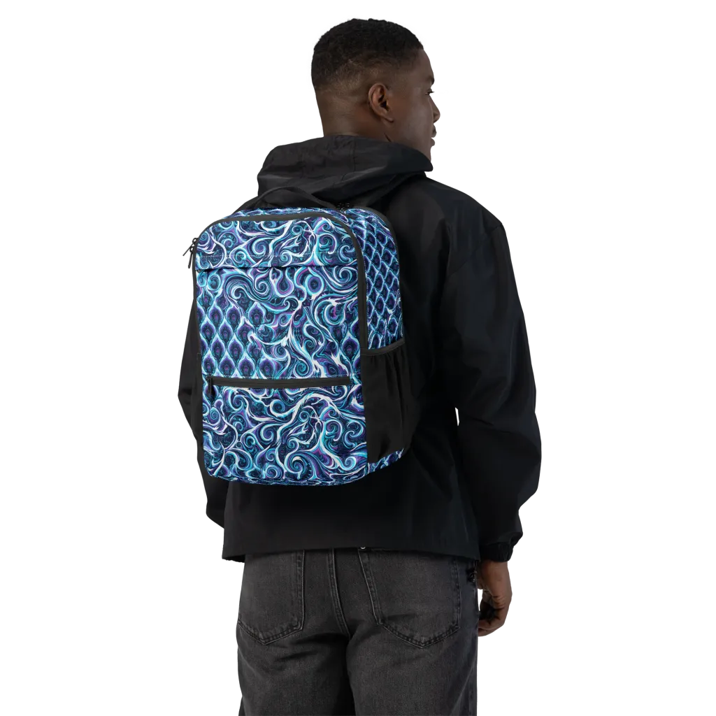 Midnight Whirlpool on Utility Backpack — Back