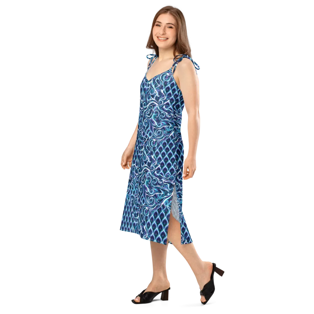 Midnight Whirlpool on Slip Dress — Left Front