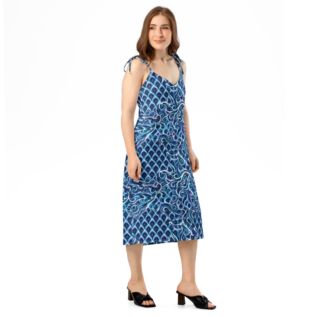 Midnight Whirlpool on Slip Dress — Right Front