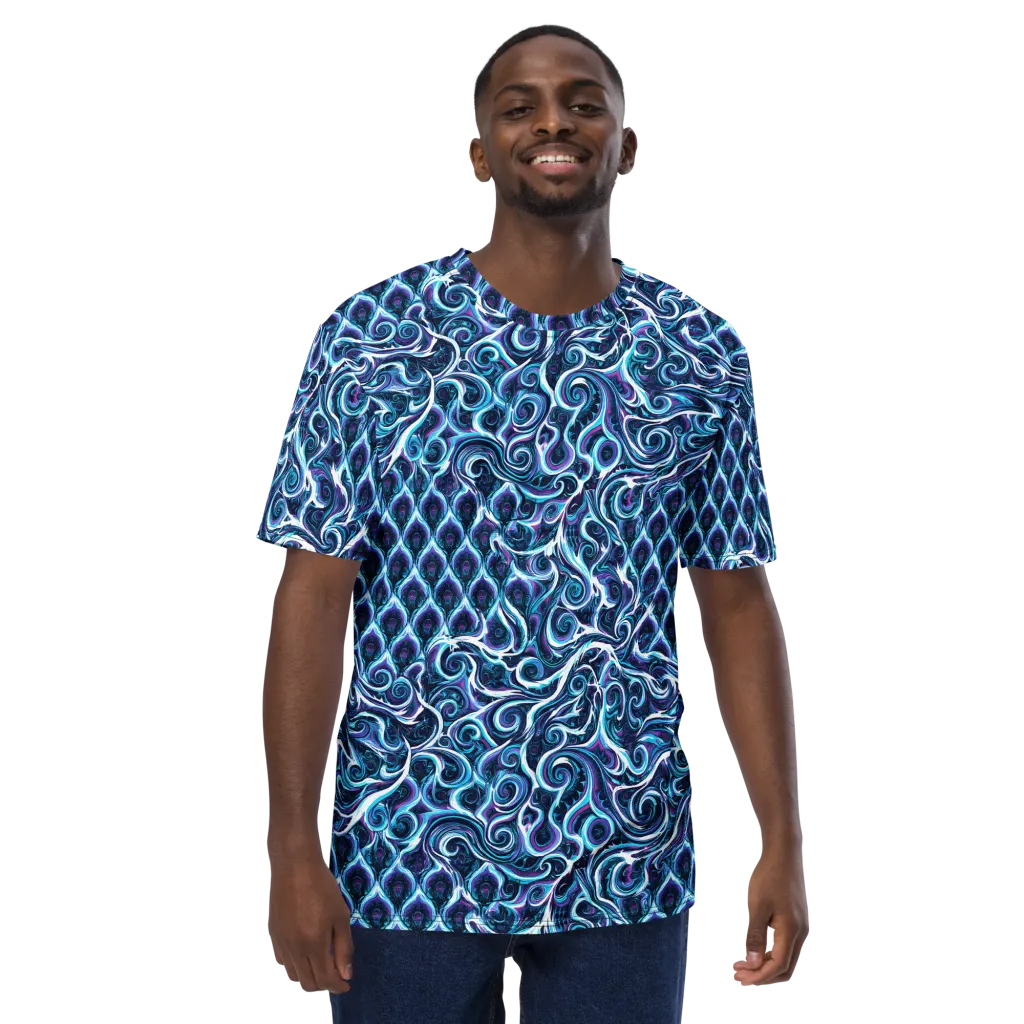 Midnight Whirlpool on Men's Crew Neck T-Shirt — Front print