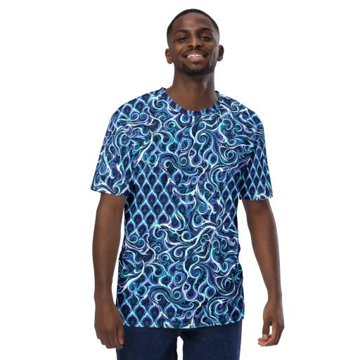 Midnight Whirlpool on a Men's Crew Neck T-Shirt
