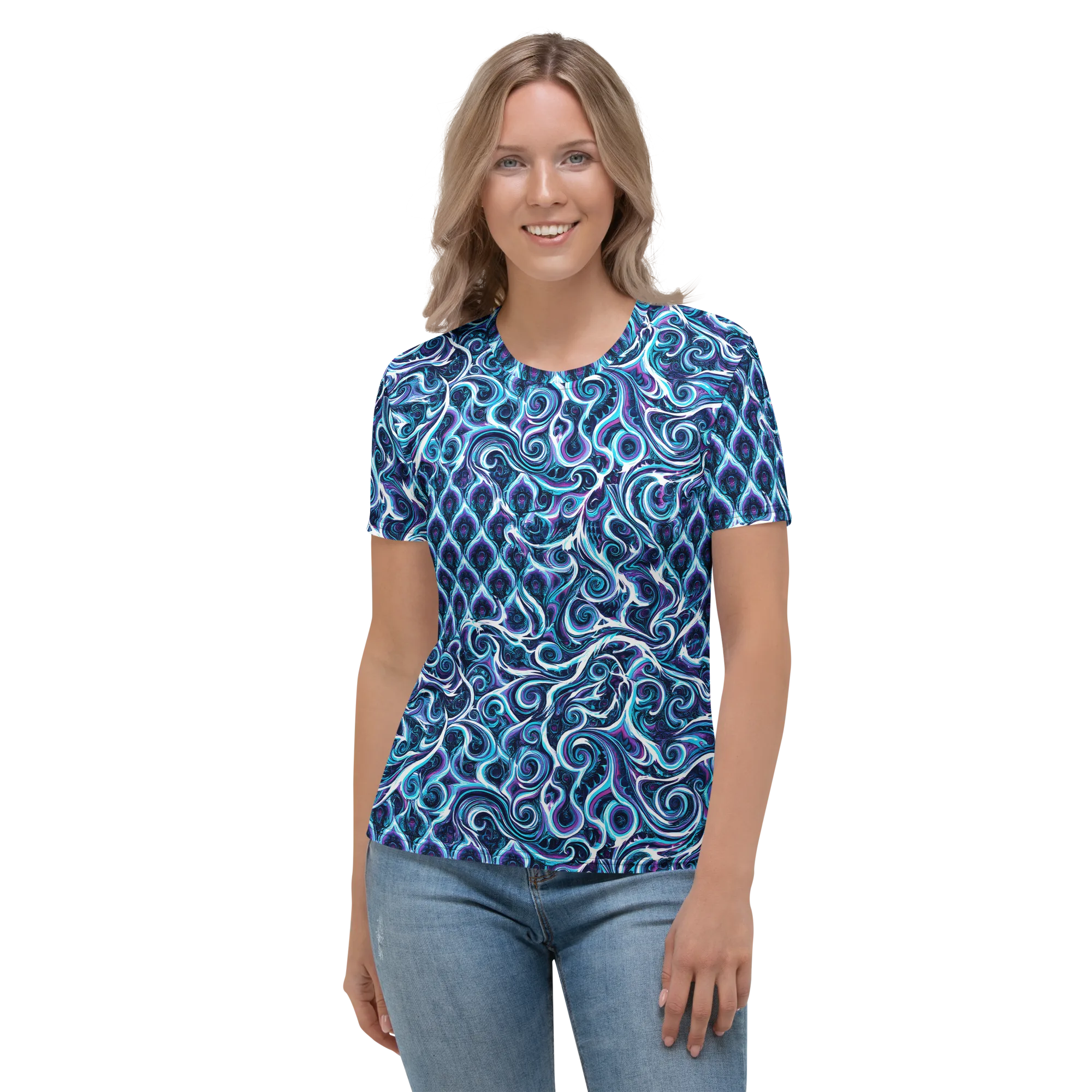 Midnight Whirlpool on Women's Crew Neck T-Shirt — Front