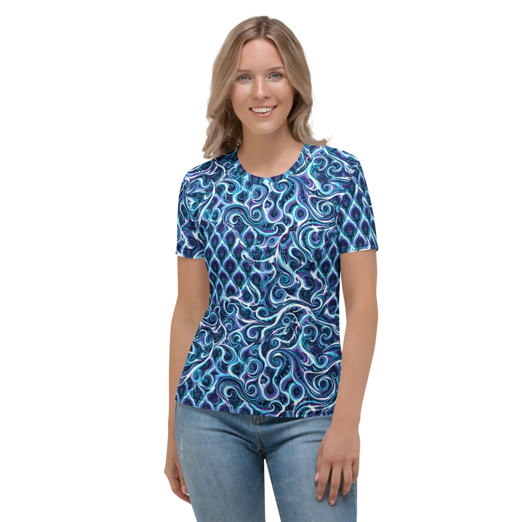 Midnight Whirlpool on Women's Crew Neck T-Shirt — Front