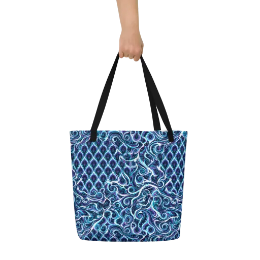 Midnight Whirlpool on a Large Tote Bag W/ Pocket