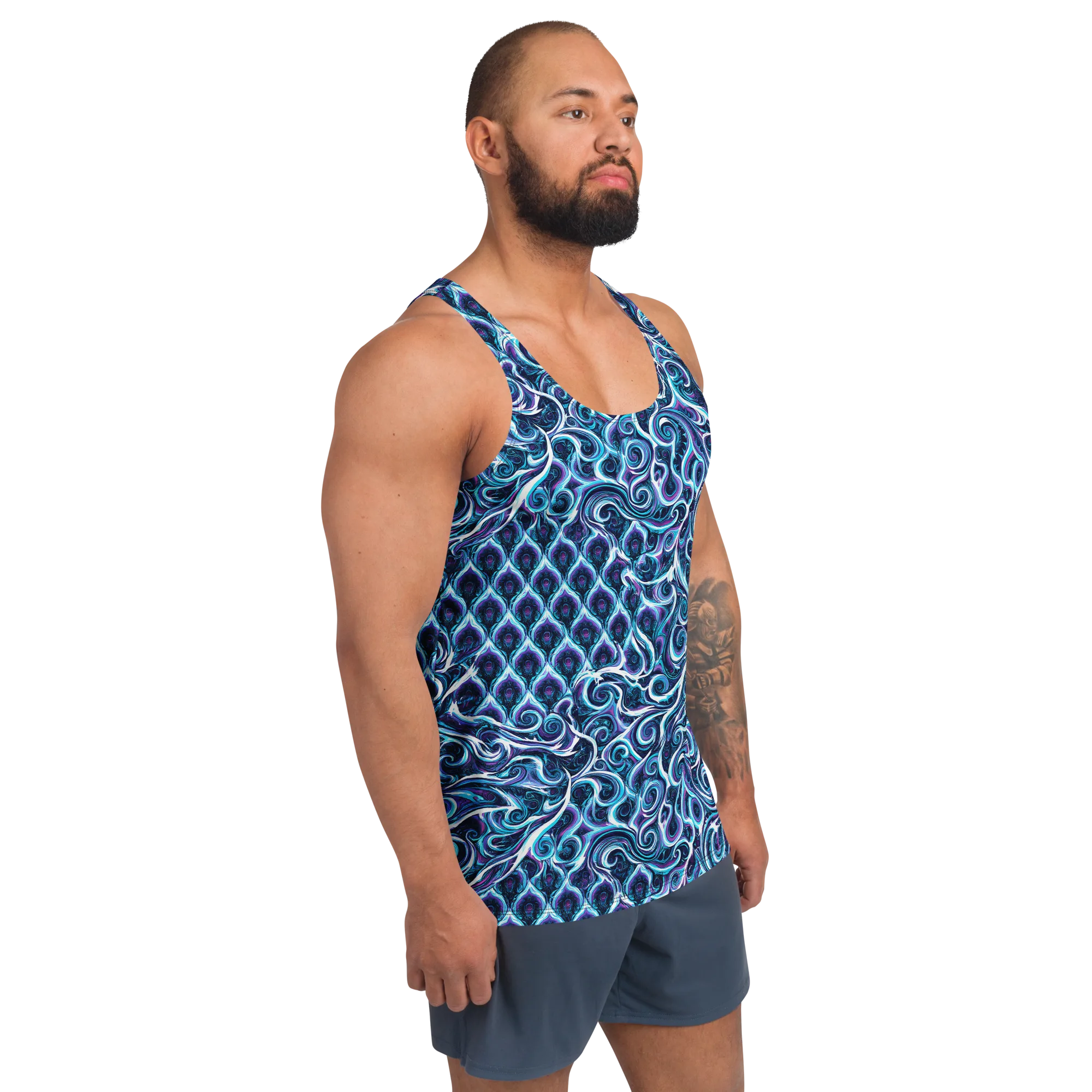 Midnight Whirlpool on Men's Tank Top — Front print