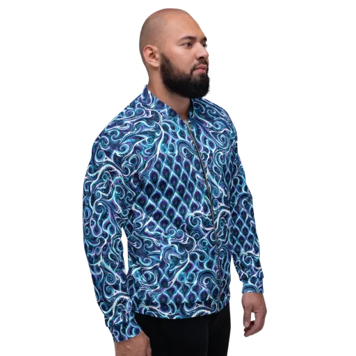 Midnight Whirlpool on a Bomber Jacket
