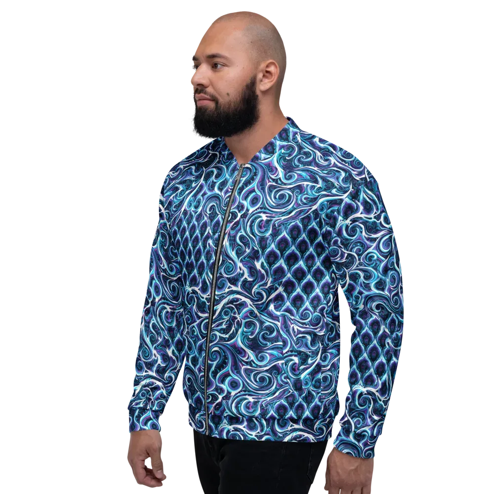 Midnight Whirlpool on Bomber Jacket — Left