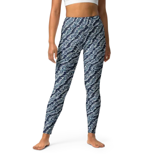 Midnight Tide on a Yoga Leggings