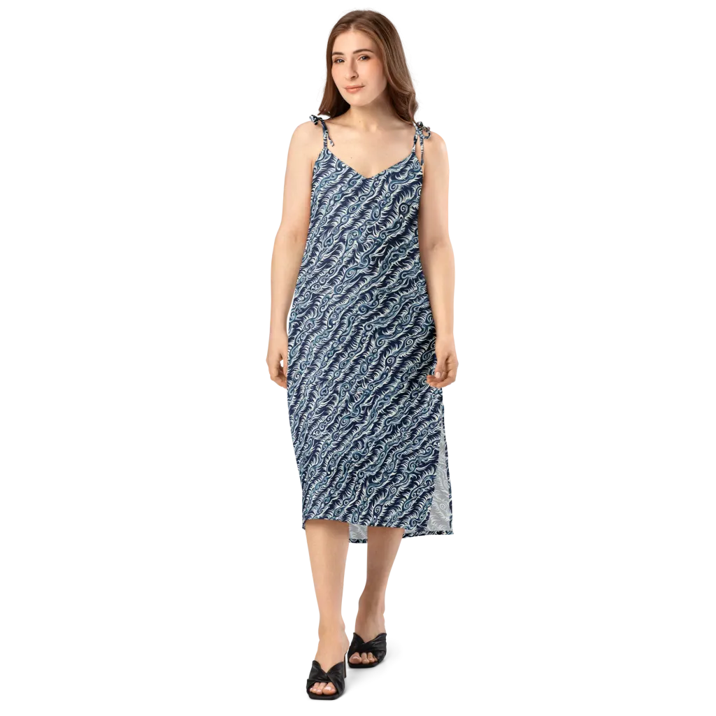 Midnight Tide on Slip Dress — Front
