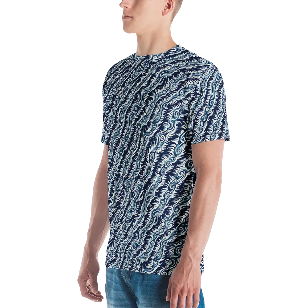 Midnight Tide on Men's Crew Neck T-Shirt — Left