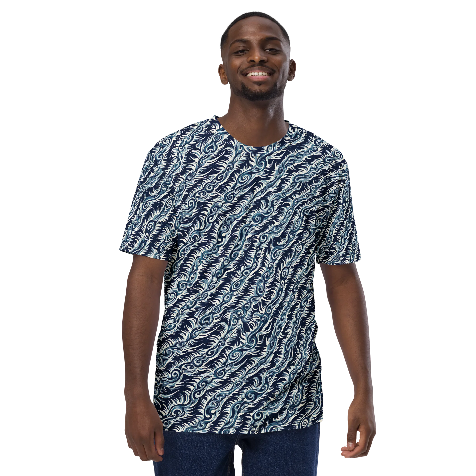 Midnight Tide on Men's Crew Neck T-Shirt — Front print